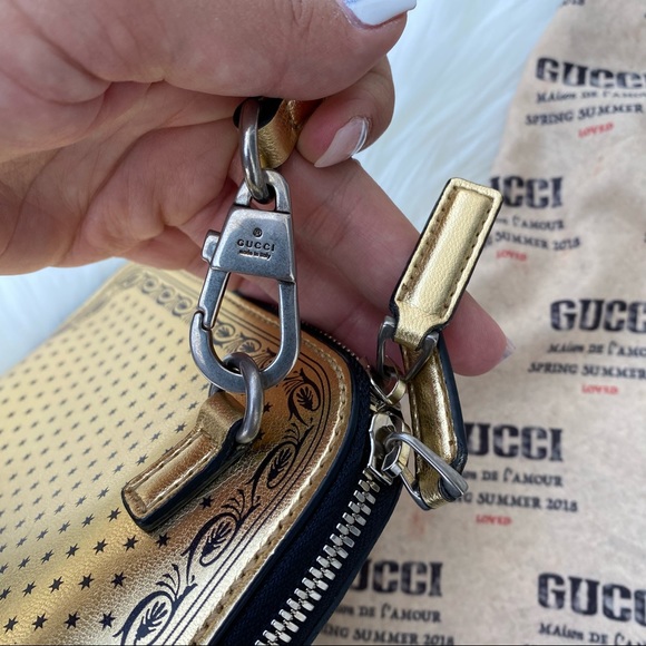 Gucci “Guccy” Black and Gold Crossbody - Picture 4 of 11